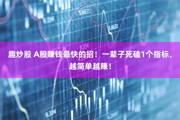 趣炒股 A股赚钱最快的招！一辈子死磕1个指标，越简单越赚！